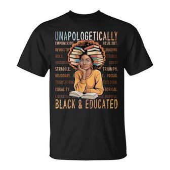 Unapologetically Black And Educated For Women T-Shirt | Seseable UK