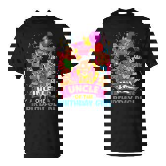 Uncle Of The Birthday Girl Party Pink Doll Family Matching T-Shirt - Thegiftio