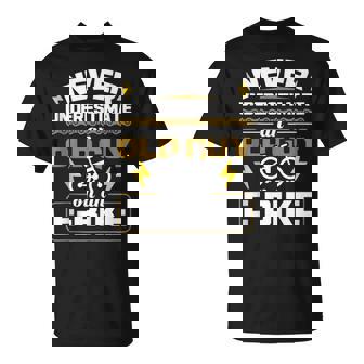 Never Underestimate An Old Guy On An E-Bike Electric Bicycle Tank Top T-Shirt | Mazezy