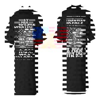 Never Underestimate A Woman With DD-214 US Female Veteran T-Shirt | Mazezy