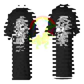 Unicorn Riding T-Rex Dinosaur T-Shirt | Seseable UK