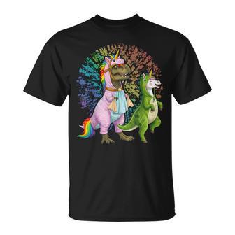 Unicornasaurus T Rex Dinosaur And Unicorn T-Shirt | Mazezy