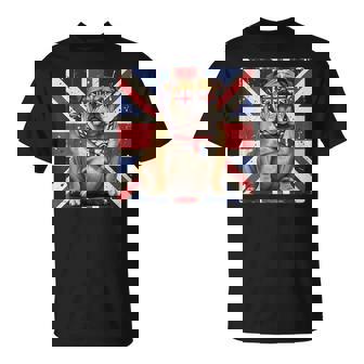 Union Jack Flag Bulldog Great Britain UK Flag Women Men Girl T-Shirt | Mazezy