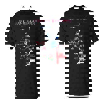 United Kingdom England Scotland Wales Northern Ireland Flags T-Shirt | Mazezy