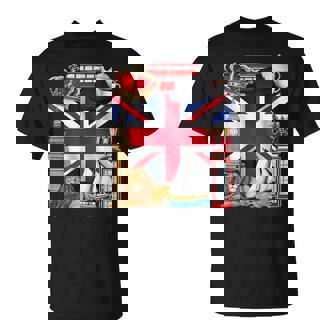 United Kingdom Flag British UK England British Roots T-Shirt | Mazezy