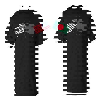 USA Bangladesh Crossed Flags American Bangladeshi Friendship T-Shirt | Mazezy