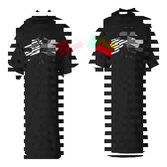 USA Benin Crossed Flags American Beninese Friendship T-Shirt | Mazezy