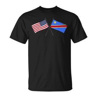 USA DR Congo Crossed Flags American Congolese Friendship T-Shirt | Mazezy