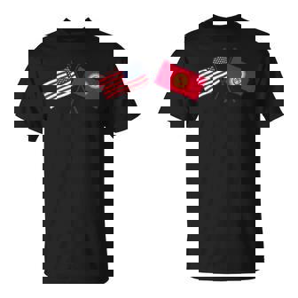 USA Kyrgyzstan Crossed Flags American Kyrgyz Friendship T-Shirt | Mazezy