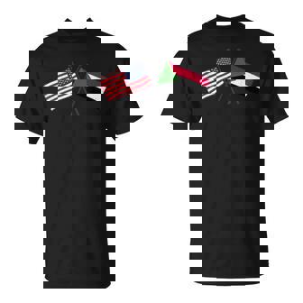 USA Sudan Crossed Flags American Sudanese Friendship T-Shirt | Mazezy