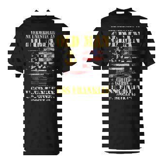 USS Roosevelt CV-42 Aircraft Carrier Veteran Dad Grandpa T-Shirt | Mazezy