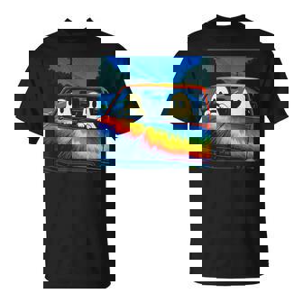 Vaporwave Psychedelic Ghost Retro Halloween Techno EDM T-Shirt | Mazezy