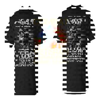 A Veteran USA Flag Combat Operation Desert Storm T-Shirt | Mazezy