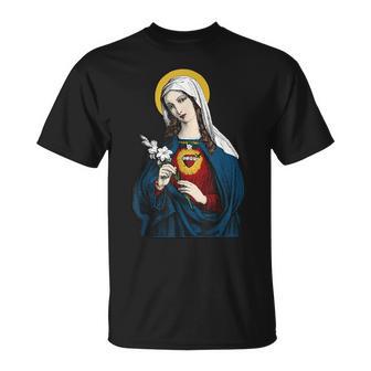 Vierge Marie Avecon Cœur Immaculéaint Catholique T-Shirt - Cadeauxyz