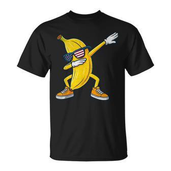 Vintage Banana Graphic American Flag Dabbing Banana Lover T-Shirt - Thegiftio UK