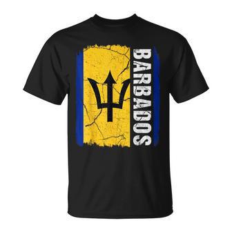 Vintage Barbadian Flag Barbados Pride Roots Heritage T-Shirt | Mazezy