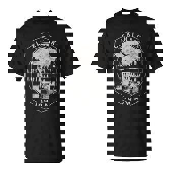 Vintage Clear Lake Iowa Outdoors Vacation T-Shirt | Mazezy