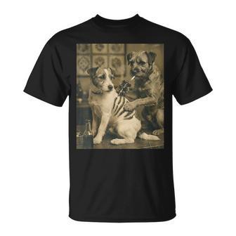 Vintage Dogs Tatouage Chien Encres Artiste Drôle Meme T-Shirt - Cadeauxyz