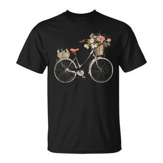 Vintage Floral Bicycle T-Shirt - Thegiftio