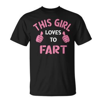 Vintage Sarcastic Saying This Girl Loves To Fart T-Shirt - Monsterry