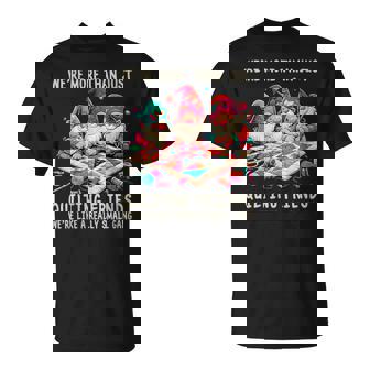 Vintage Gnome Quilt For Besties Sewing Quilting Friends T-Shirt | Mazezy