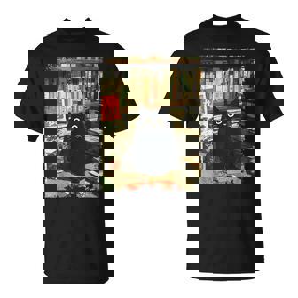 Vintage Japanese Cat Book Lovers Librarian Cat Dad Teacher T-Shirt | Seseable CA