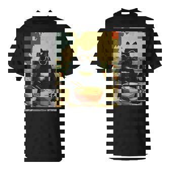 Vintage Japanese Cat Ramen Cat Dad Retro Graphic Women T-Shirt | Seseable FR