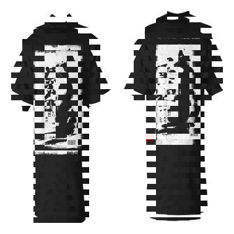 Vintage Japonésumi-E Japón Tinta Gato Negro Amantes Camiseta unisex - Regaloses