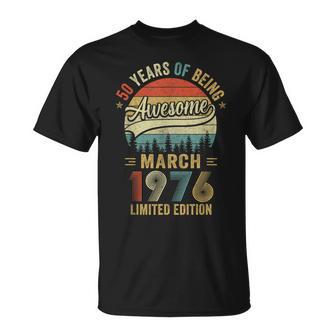 Vintage March 1976 Old 50Th Birthday Women T-Shirt - Thegiftio UK