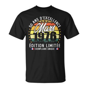Vintage Mars 1976 Cadeau D'anniversaire 50 Ans Hommes S T-Shirt - Cadeauxyz