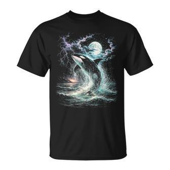 Vintage Orca Midnight 90S Graphic Retro Whale Ocean Wildlife T-Shirt - Thegiftio UK