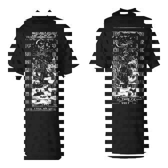 Vintage Retro The Yule Cat Tarot Card Dark Christmas Holiday T-Shirt | Mazezy