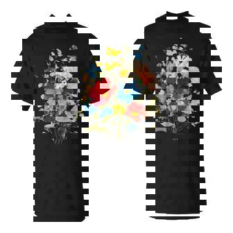 Vintage Wildflowers Watercolor Graphic Floral Gardening T-Shirt | Seseable FR