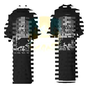 Vintage Wolf Graphic Mountains Nature Retro T-Shirt | Seseable FR