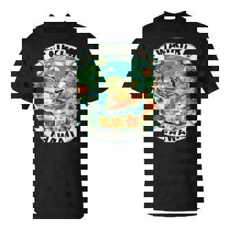 Waikiki Hawaii Cute Sea Turtle Surfing Summer Vacation T-Shirt | Seseable UK