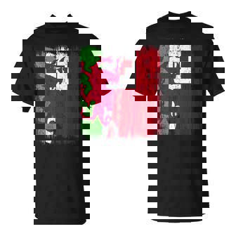 Wales Tonga Half Flag Welsh Tongan Heritage T-Shirt | Mazezy