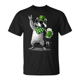 Waschbärt Patty's Kleeblatt Bier Lustigt Patrick's Day T-Shirt - Geschenkecke