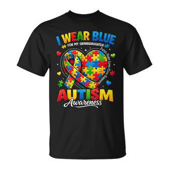I Wear Blue For My Granddaughter Autism Awareness Grandmom T-Shirt | Mazezy
