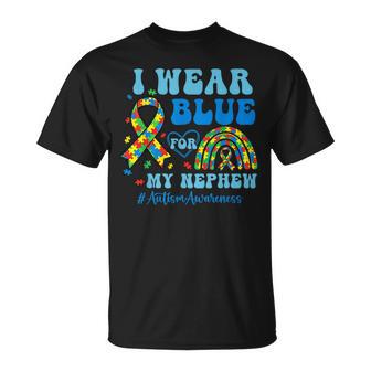 I Wear Blue For My Nephew Autism Awareness Autism Aunt Uncle T-Shirt | Seseable UK