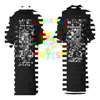 I Wear Blue For My Son Autism Awareness For Autism Mom T-Shirt - Thegiftio