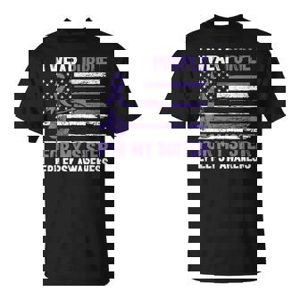 I Wear Purple For My Sister Epilepsy Awareness Warrior T-Shirt - Thegiftio