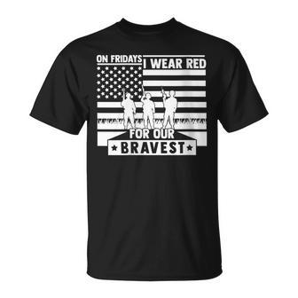 I Wear Red On Fridays Remember Everyone Deployed Military T-Shirt | Mazezy