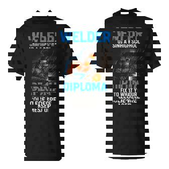 Welder Diploma Fix Skilled Humor Tank Top T-Shirt | Mazezy