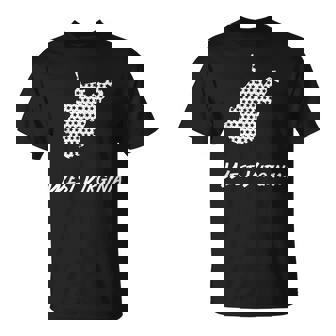 West Virginia USA State Outline Stars Vintage Retro T-Shirt | Mazezy