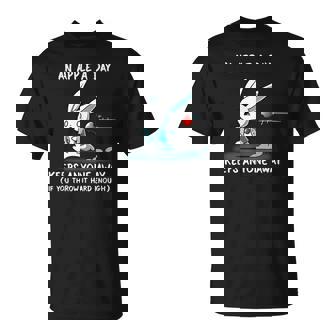 White Rabbit Running An Apple A Day Keeps Anyone Away T-Shirt - Monsterry