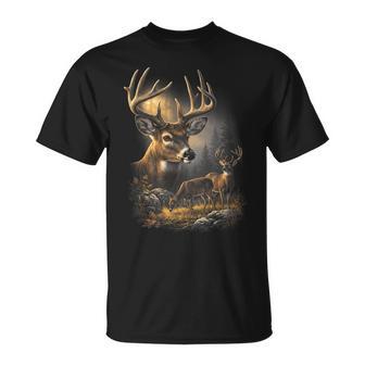 Whitetail Deer Vintage Buck Autumn Forest Wildlife Hunting T-Shirt - Thegiftio UK