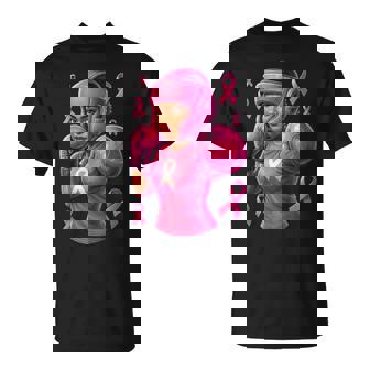 Women African American Fight Breast Cancer Pink Ribbon T-Shirt | Mazezy