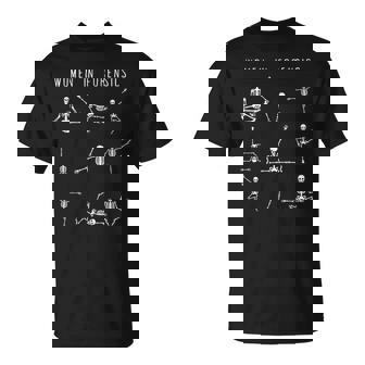 Women In Forensic Science Skeleton Yoga Medical Psychology T-Shirt | Mazezy