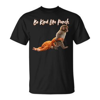 Women's Baby Monkey Punch Lovers With Quote Be Kind Like Punch T-Shirt - Thegiftio UK