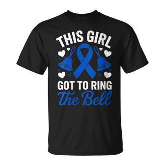 Women's This Girl Got To Ring The Bell Last Day Chemo Colon Cancer T-Shirt - Thegiftio UK